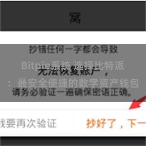 Bitpie系统 选择比特派：最安全便捷的数字资产钱包