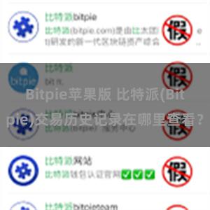 Bitpie苹果版 比特派(Bitpie)交易历史记录在哪里查看？