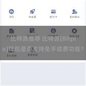 比特派推荐 比特派(Bitpie)钱包是否支持免手续费功能？